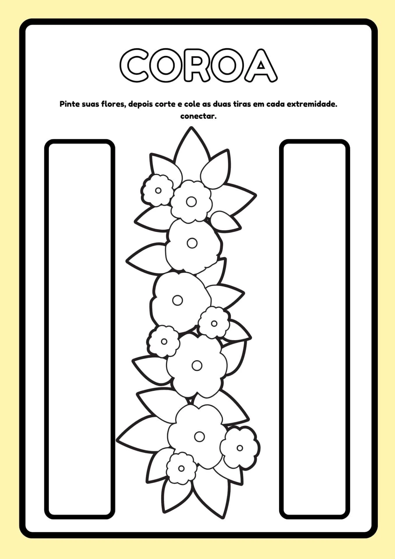 Molde de Coroa de Flores: Primavera na Educação Infantil: ideias de Atividades para imprimir Molde de coroa de flores para recortar e colorir, ideal para Primavera na Educação Infantil: ideias de Atividades para imprimir