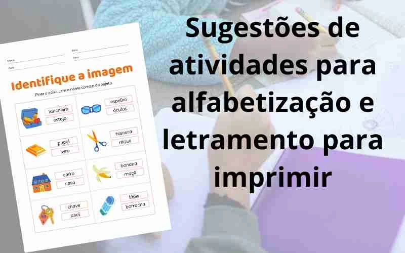 Atividades lúdicas para alfabetização e letramento. Sugestões de atividades para alfabetização e letramento para imprimir, mostrando uma criança sorrindo enquanto aprende com materiais educativos.