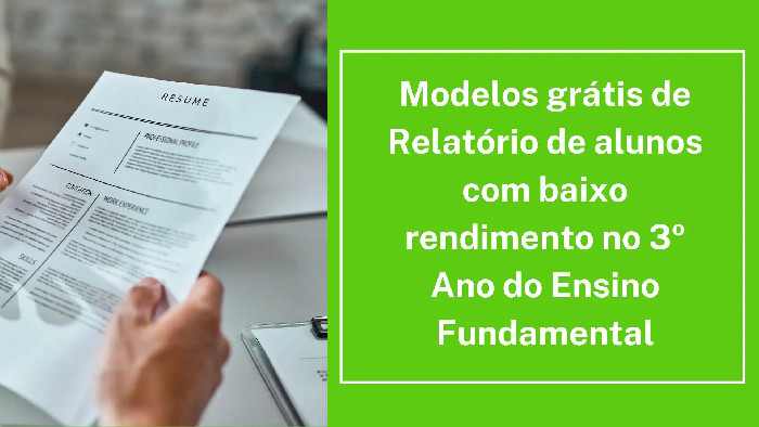 Modelos grátis de Relatório de alunos com baixo rendimento no 3º Ano do ...