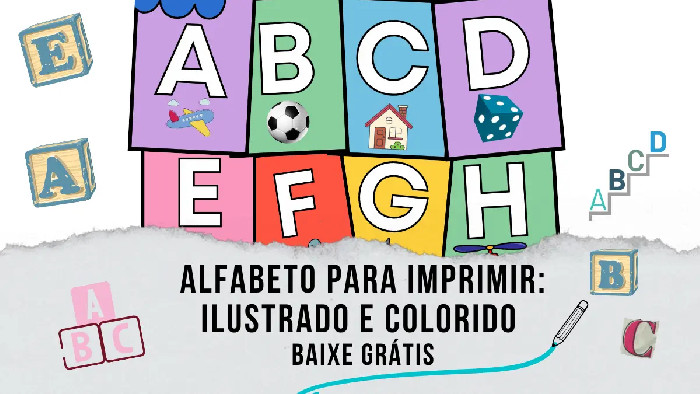 Alfabeto para imprimir colorido com moldes de letras maiúsculas e minúsculas