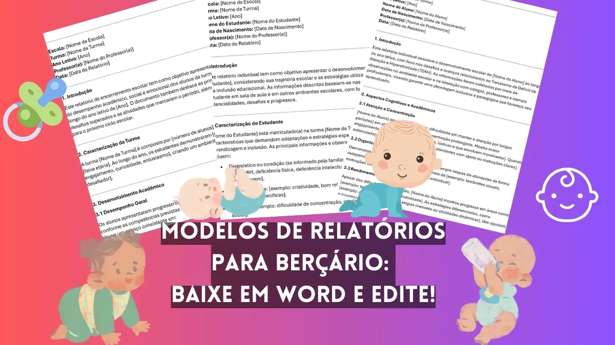 Modelos de Relatórios para Berçário: Baixe em Word e Edite!
