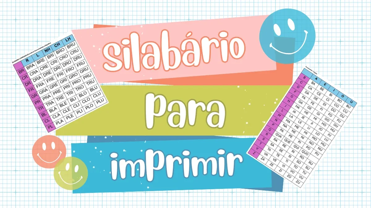 Silabário para Imprimir: Diversos Modelos Grátis - Modelos de silabário simples, ilustrado, complexo e com atividades para alfabetização