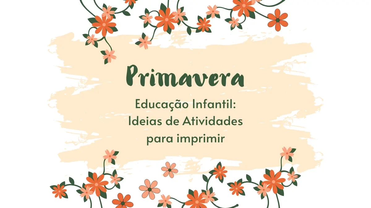 Primavera na Educação Infantil: ideias de Atividades para imprimir - Crianças brincando com flores e borboletas em um campo florido, celebrando a estação
