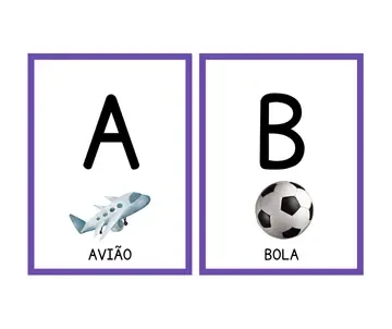 Imagem de um alfabeto que associa cada letra a uma imagem e palavra.