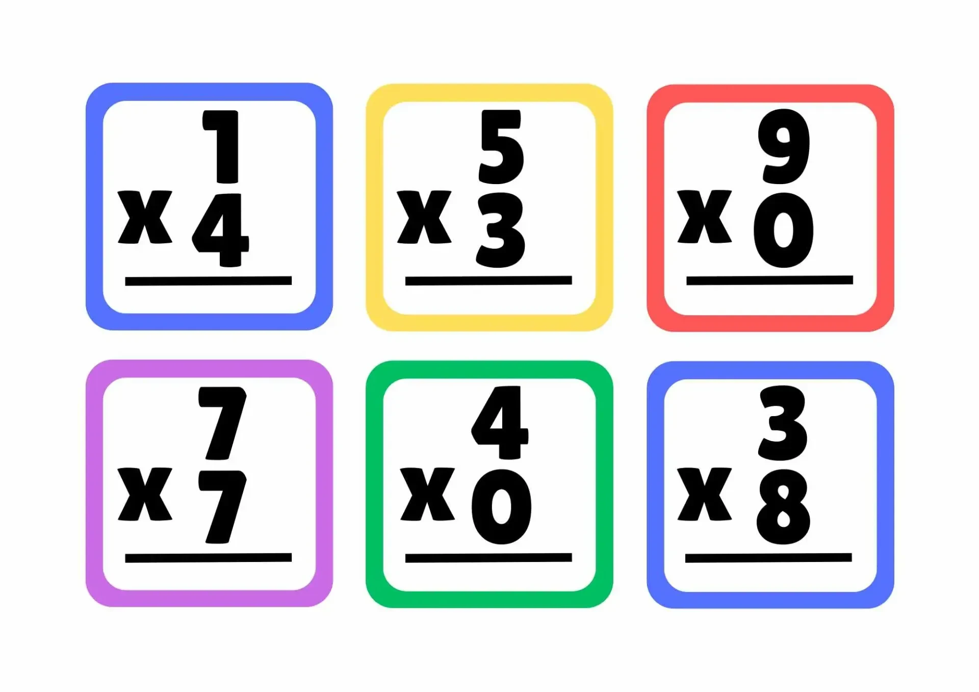 Cartela de bingo da tabuada para imprimir
