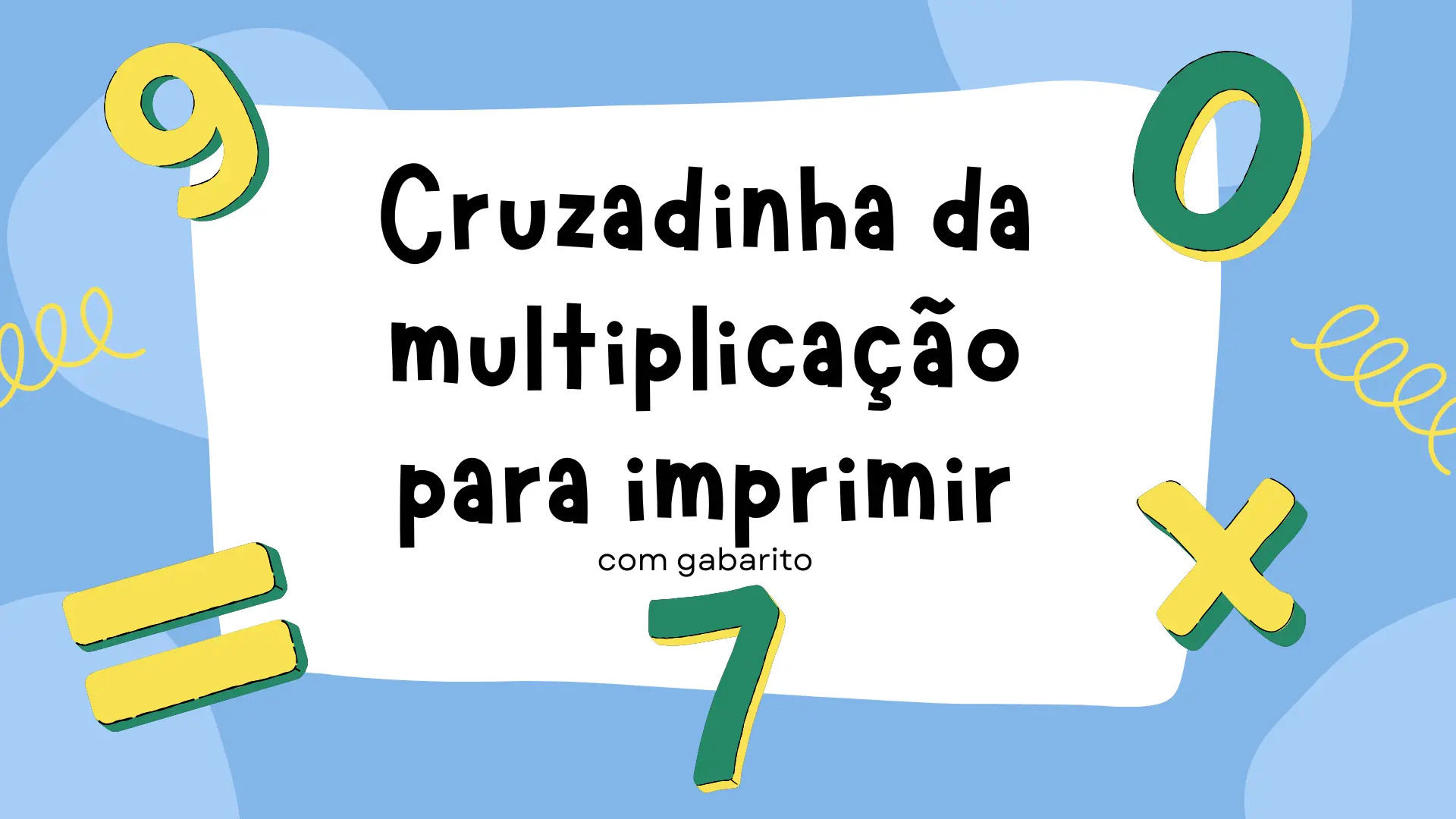 Cruzadinha da multiplicação para imprimir