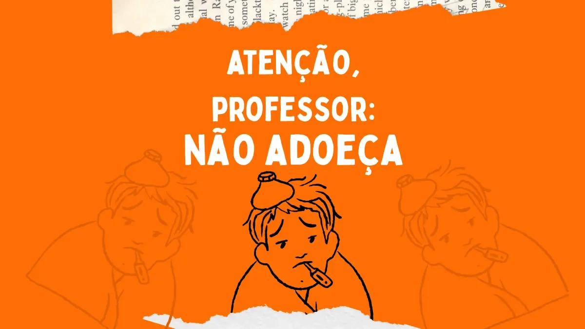 Professores poderão serem demitidos por apresentar atestados médicos, imagem de alerta com fundo preto.