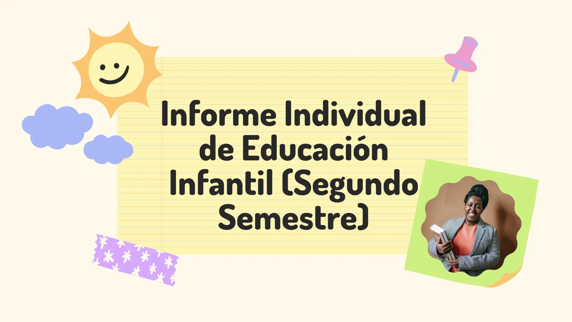 Una educadora revisando un Informe Individual de Educación Infantil Segundo Semestre con un niño, ilustrando los modelos para descargar.