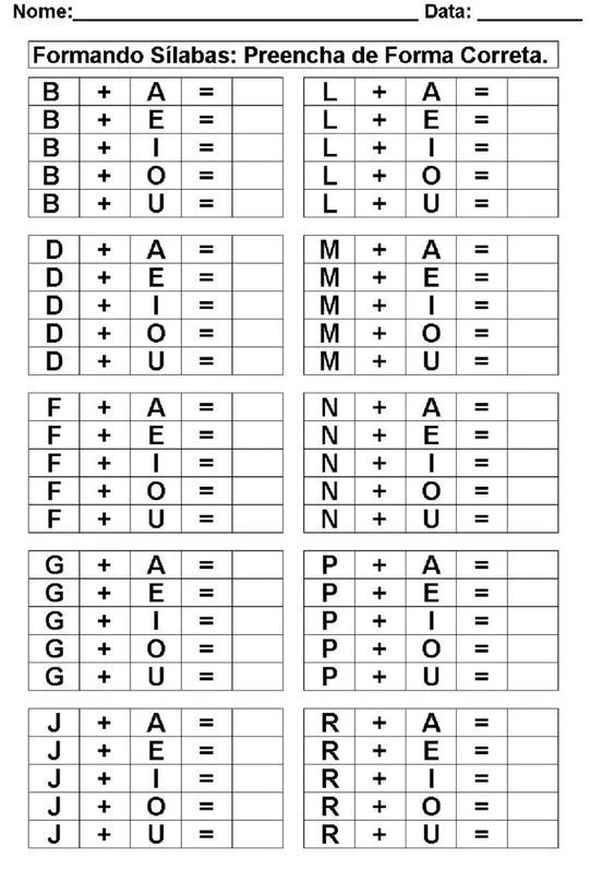 Silabário com Atividades: inclui exercícios práticos para fixar o aprendizado das sílabas