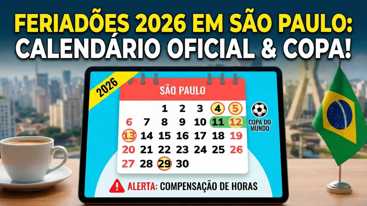 Calendário 2026 em São Paulo: feriadões, Copa do Mundo e compensação