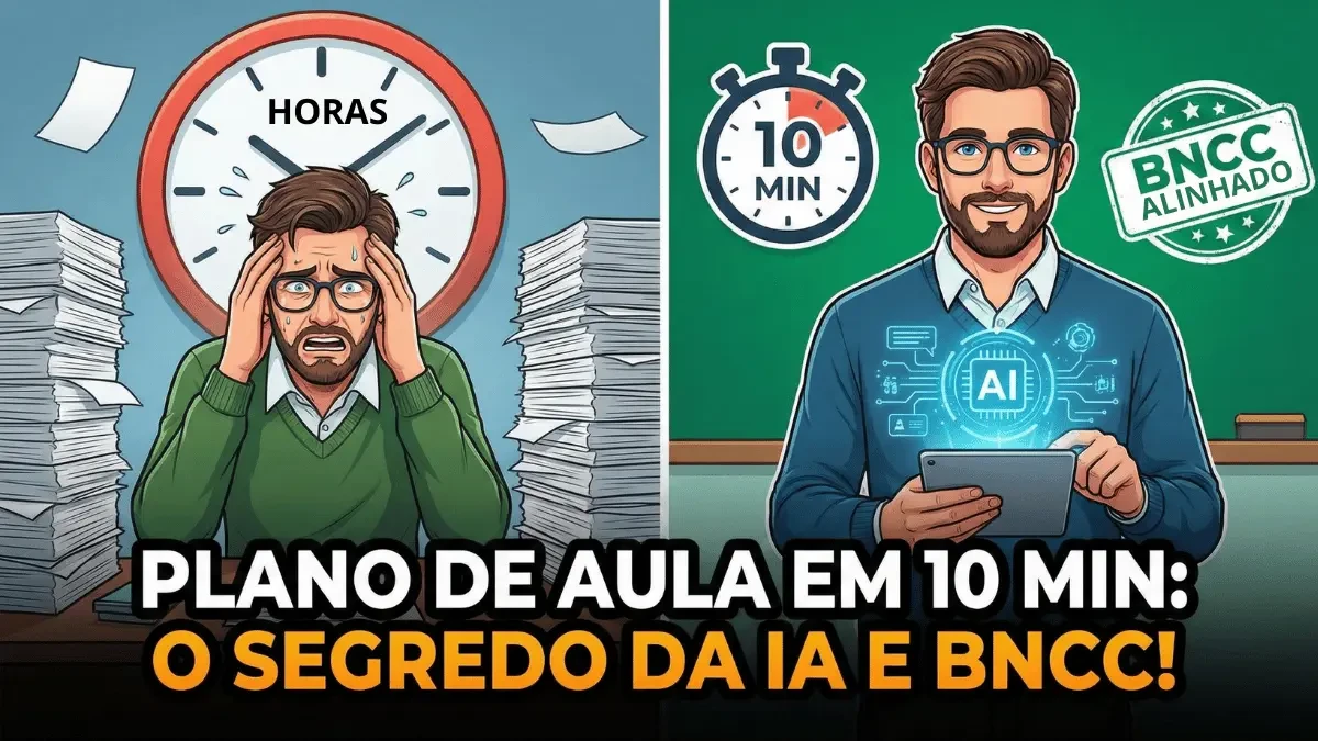Plano de Aula em 10 Minutos: O Segredo da IA e BNCC - Professor tranquilo usando tecnologia