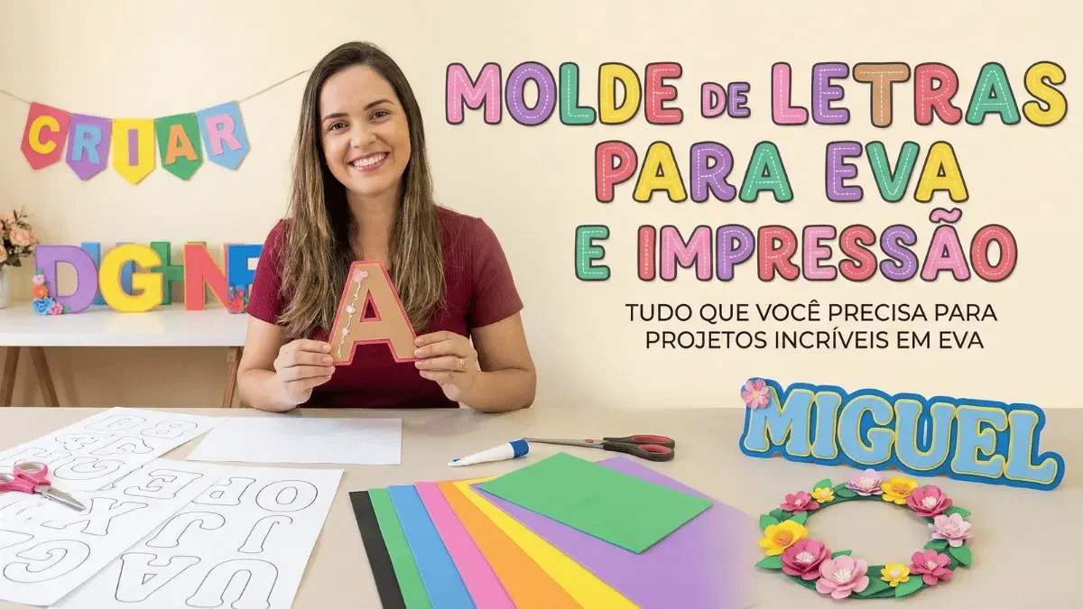 Coleção completa de moldes de letras coloridas em EVA - Pro Atitude Educacional
