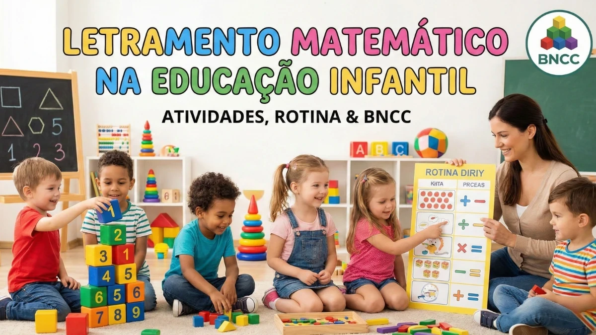 Crianças em atividade lúdica desenvolvendo o Letramento Matemático para a Educação Infantil