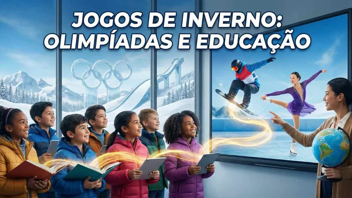 Jogos de inverno Olímpiadas educacao: Atletas competindo em esportes de neve e gelo